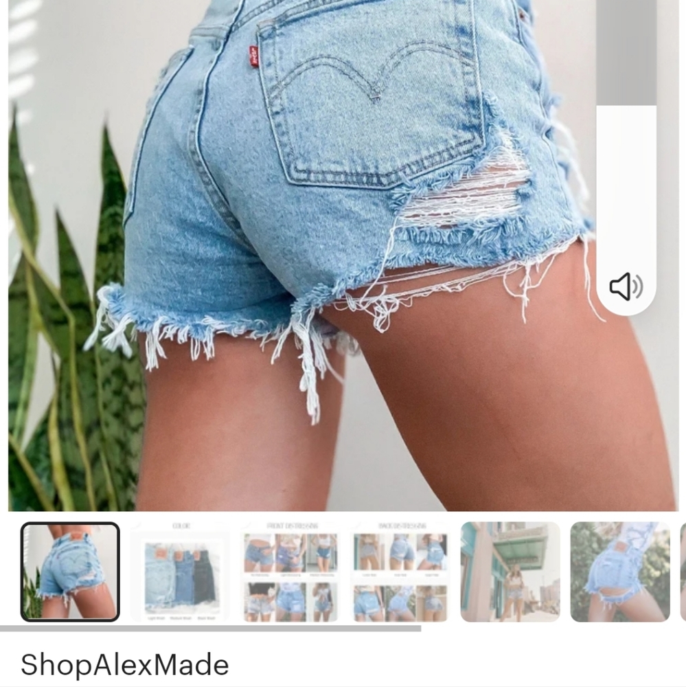 Levi's premium 501 Distressed shorts